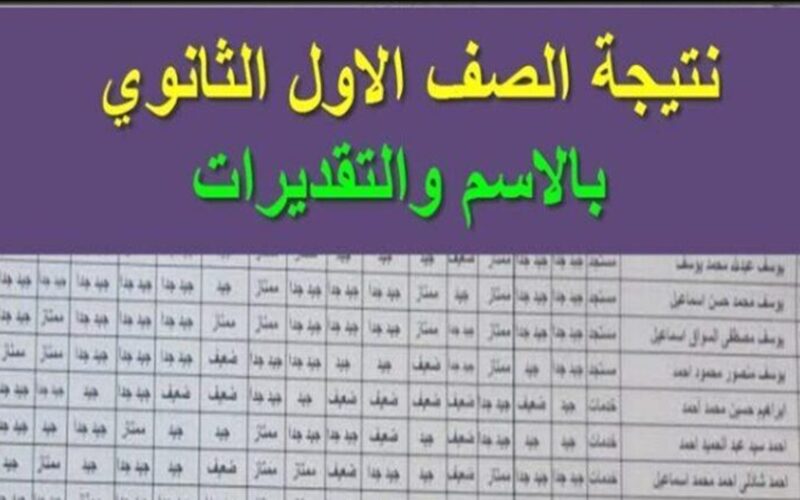 تصريح  وزارة التربية والتعليم.. نتيجة اولي ثانوي 2024 بالاسم فقط وطريقة الحصول على نتيجة الصف الاول الثانوي الترم الثانى