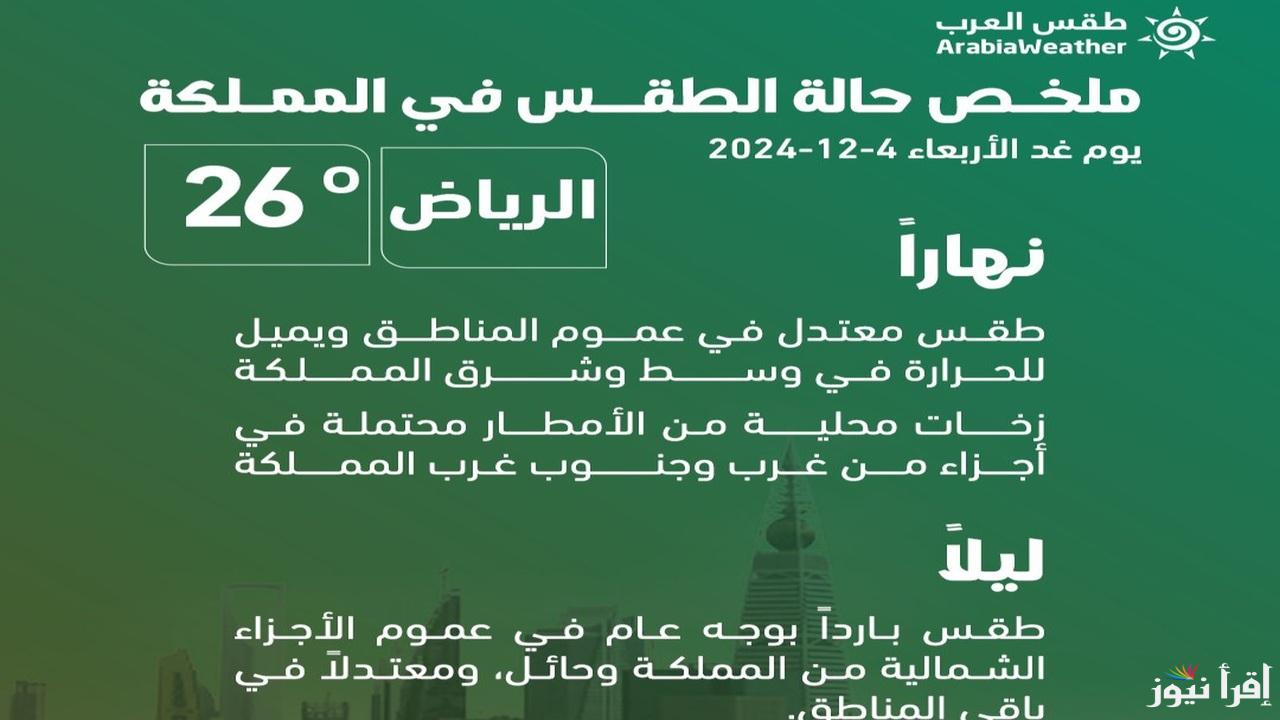 منخفض حراري وامطار غزيرة .. تعرف على طقس السعودية غدا  4 ديسمبر