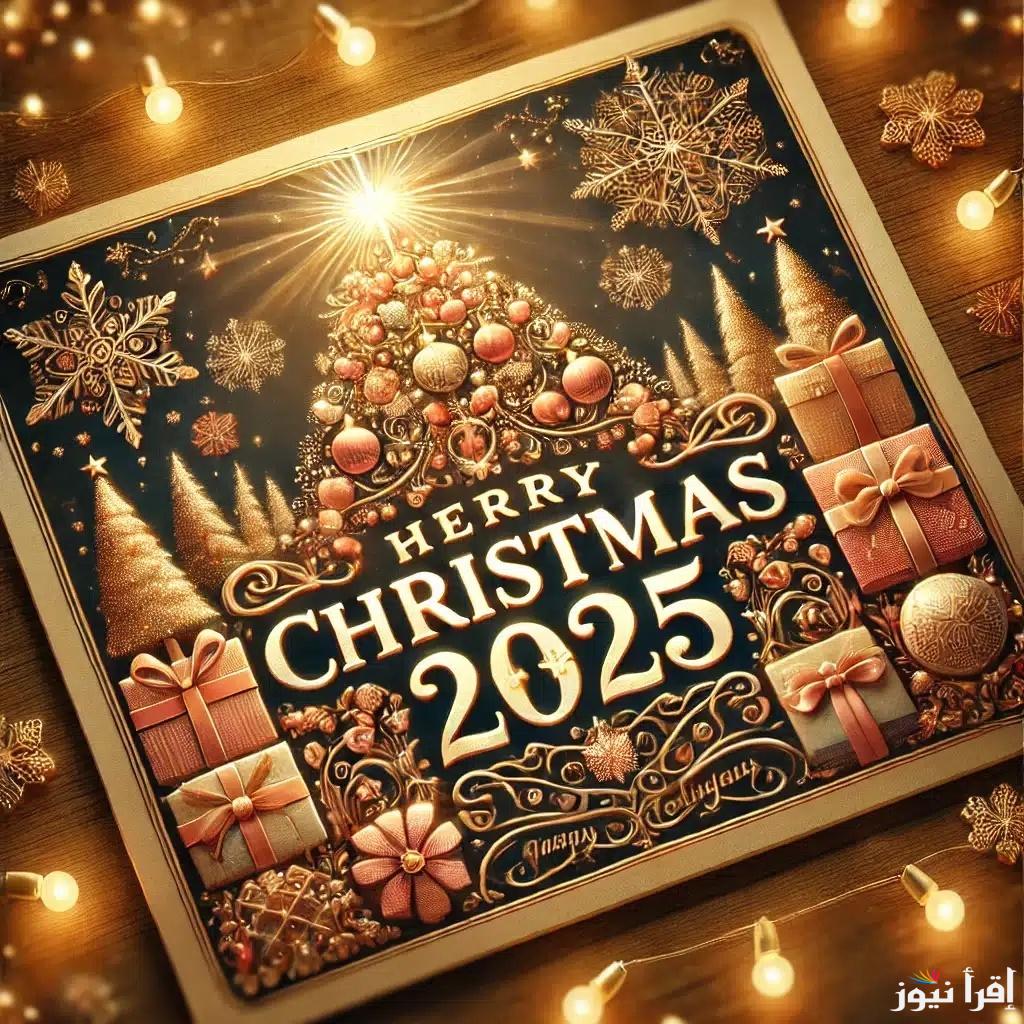 “‏Happy New Year‏” أجمل وأرق بطاقات تهنئة عيد الميلاد المجيد 2025 للاهل والاحباب والاصدقاء
