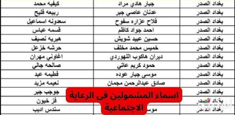 موقع الاستعلام الرسمي .. أسماء المشمولين الرعاية الاجتماعية الوجبة الأخيرة 2025 بالعراق وخطوات الاستعلام