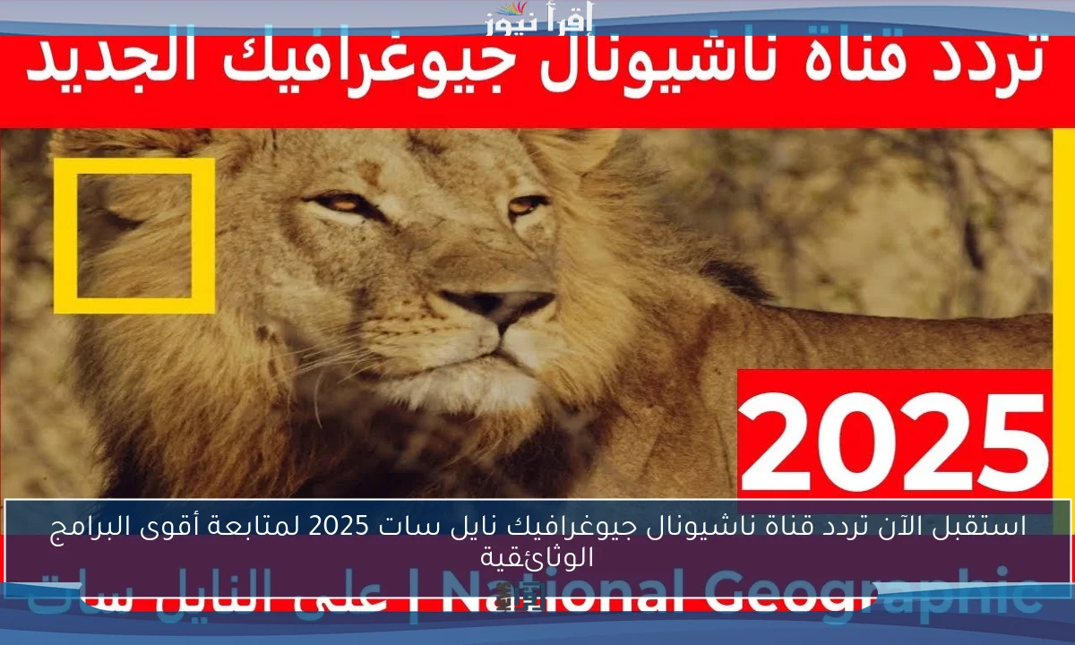 استقبل الآن تردد قناة ناشيونال جيوغرافيك نايل سات 2025 لمتابعة أقوى البرامج الوثائقية
