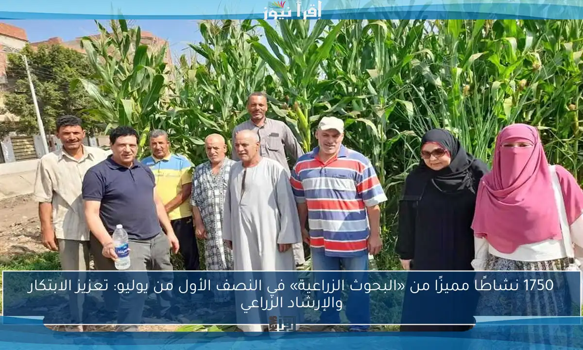 1750 نشاطًا مميزًا من «البحوث الزراعية» في النصف الأول من يوليو: تعزيز الابتكار والإرشاد الزراعي