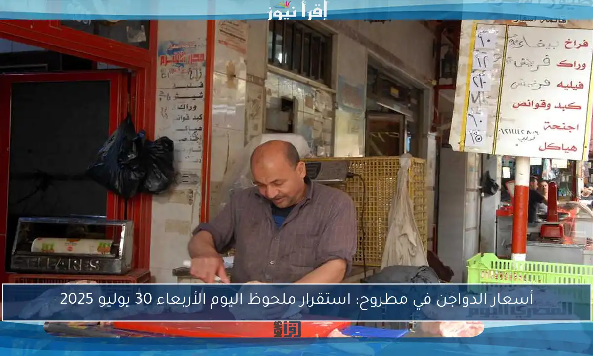 أسعار الدواجن في مطروح: استقرار ملحوظ اليوم الأربعاء 30 يوليو 2025