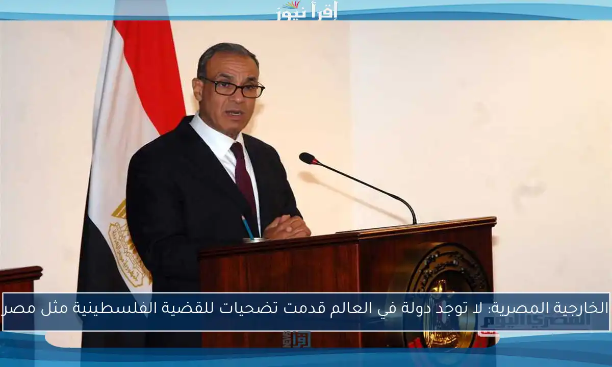 الخارجية المصرية: لا توجد دولة في العالم قدمت تضحيات للقضية الفلسطينية مثل مصر