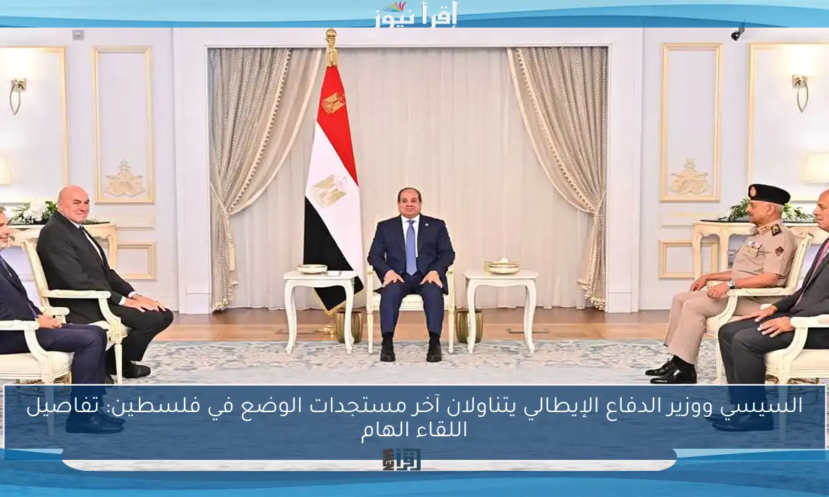 السيسي ووزير الدفاع الإيطالي يتناولان آخر مستجدات الوضع في فلسطين: تفاصيل اللقاء الهام