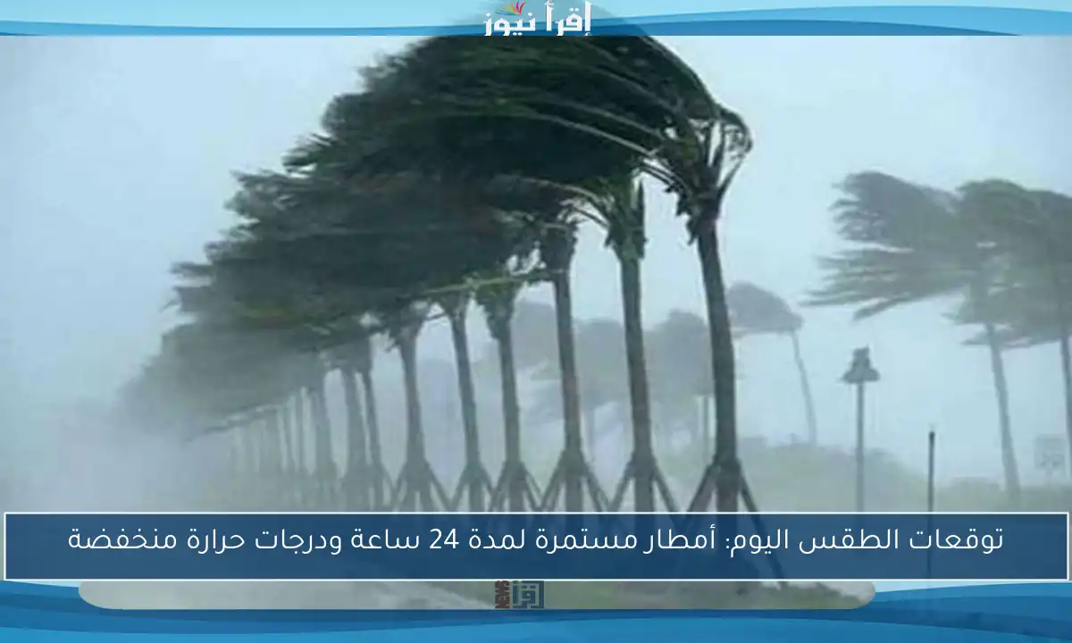 توقعات الطقس اليوم: أمطار مستمرة لمدة 24 ساعة ودرجات حرارة منخفضة