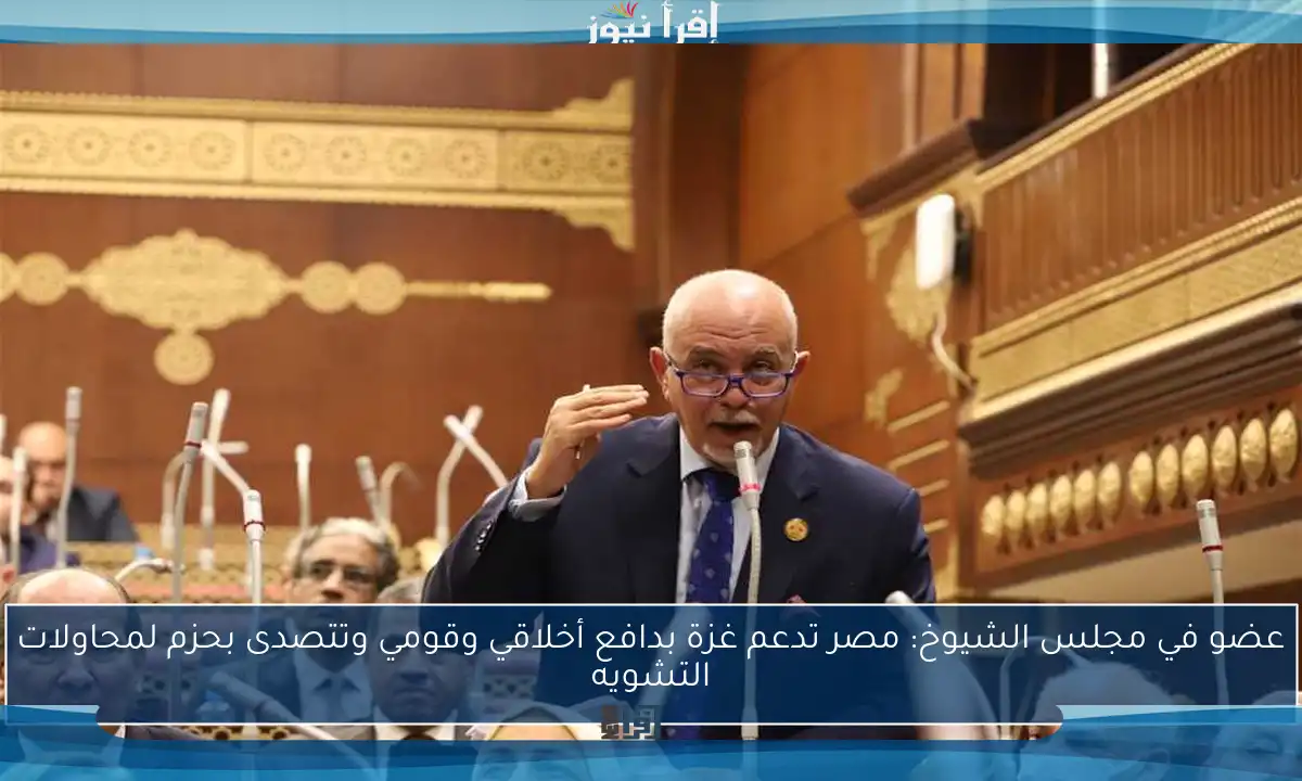عضو في مجلس الشيوخ: مصر تدعم غزة بدافع أخلاقي وقومي وتتصدى بحزم لمحاولات التشويه