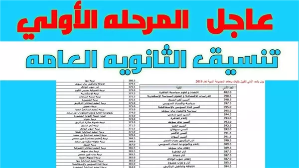 مجموعك هيدخلك اي % .. مؤشرات تنسيق المرحلة الاولي 2025/2026 للثانوية العامة tansik القسمين العلمي والادبي