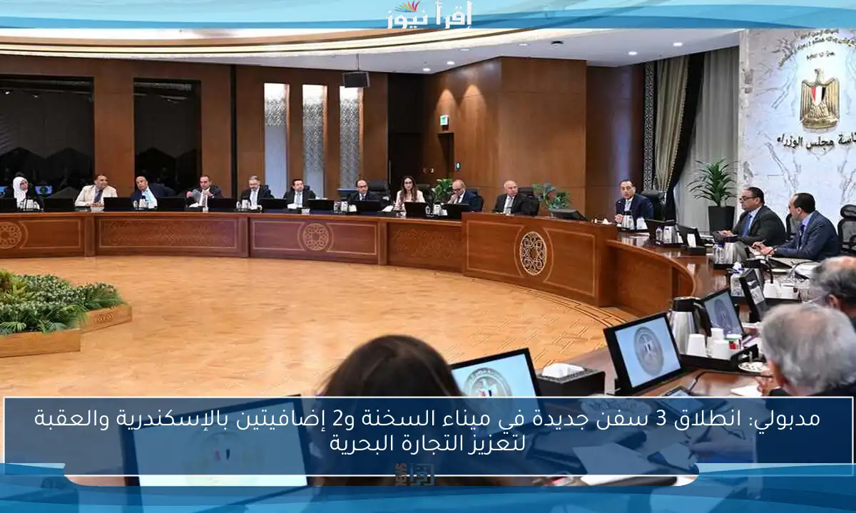 مدبولي: انطلاق 3 سفن جديدة في ميناء السخنة و2 إضافيتين بالإسكندرية والعقبة لتعزيز التجارة البحرية