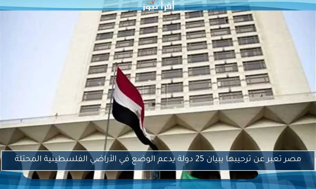 مصر تعبر عن ترحيبها ببيان 25 دولة يدعم الوضع في الأراضي الفلسطينية المحتلة