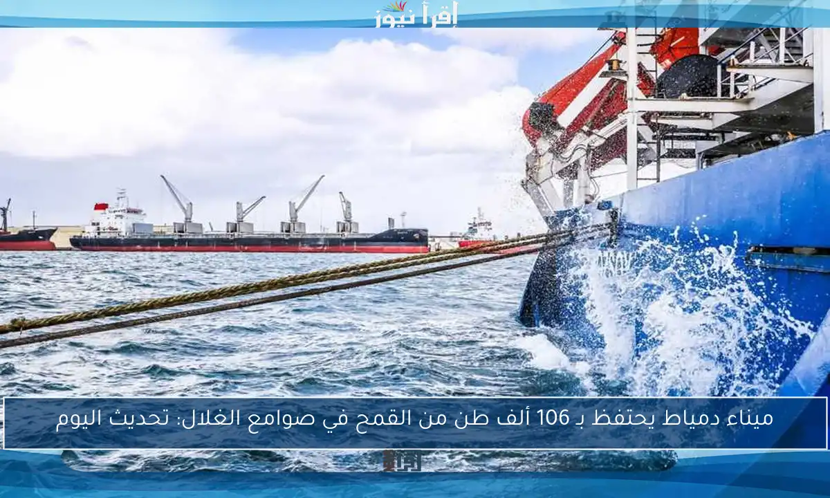 ميناء دمياط يحتفظ بـ 106 ألف طن من القمح في صوامع الغلال: تحديث اليوم