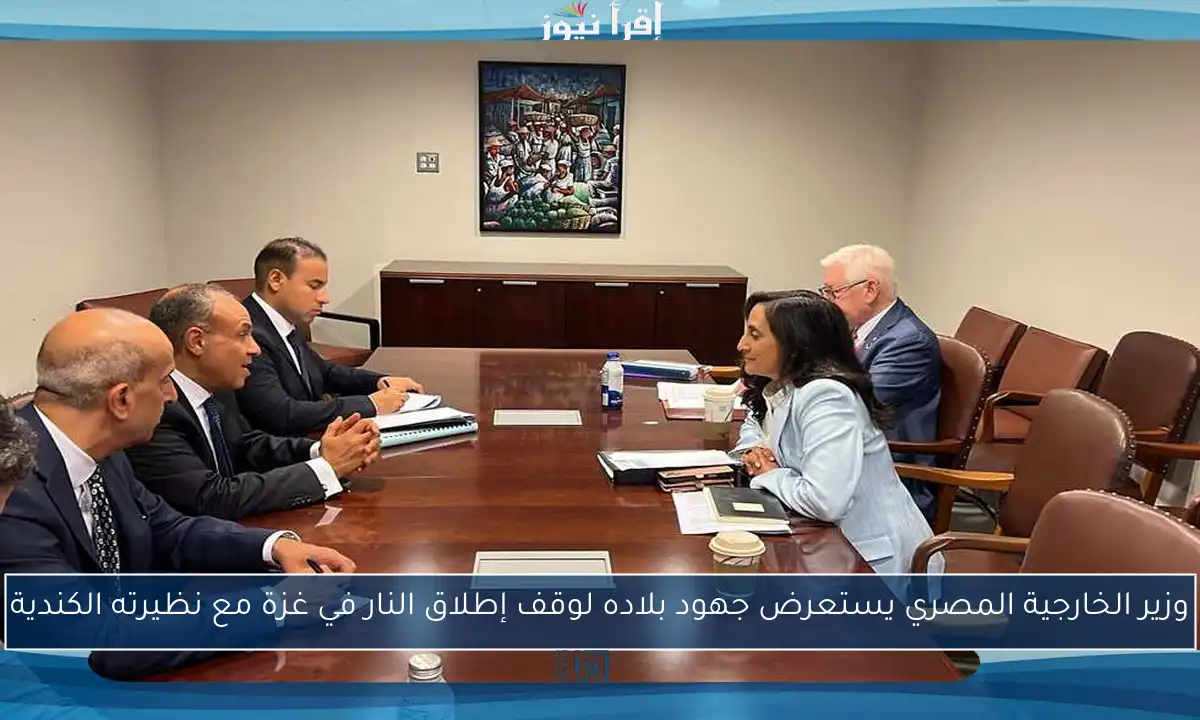وزير الخارجية المصري يستعرض جهود بلاده لوقف إطلاق النار في غزة مع نظيرته الكندية