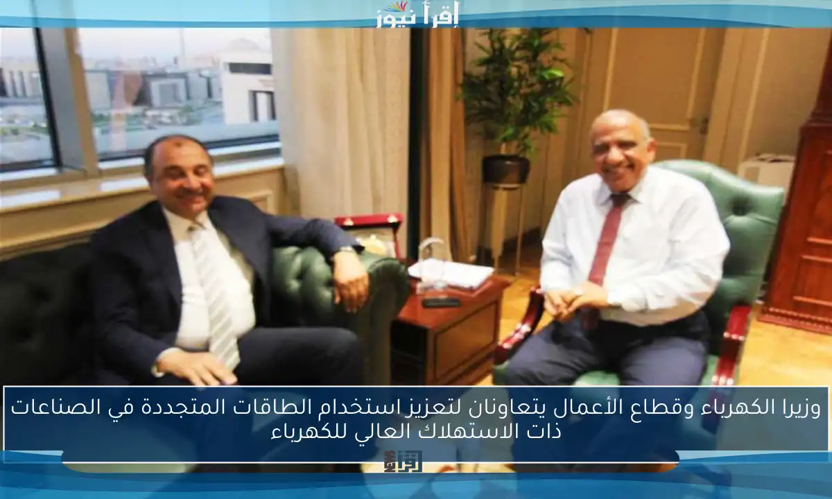 وزيرا الكهرباء وقطاع الأعمال يتعاونان لتعزيز استخدام الطاقات المتجددة في الصناعات ذات الاستهلاك العالي للكهرباء