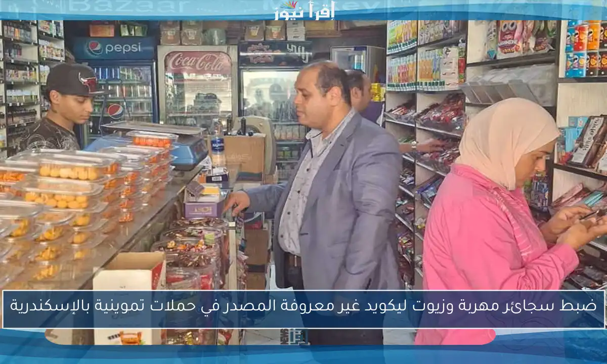 ضبط سجائر مهربة وزيوت ليكويد غير معروفة المصدر في حملات تموينية بالإسكندرية