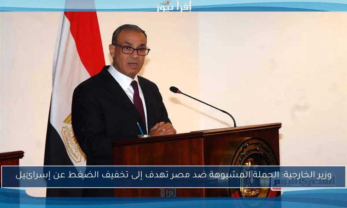 وزير الخارجية: الحملة المشبوهة ضد مصر تهدف إلى تخفيف الضغط عن إسرائيل